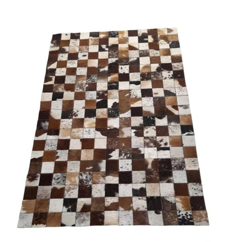 Nguni Block Carpet - Brown & White