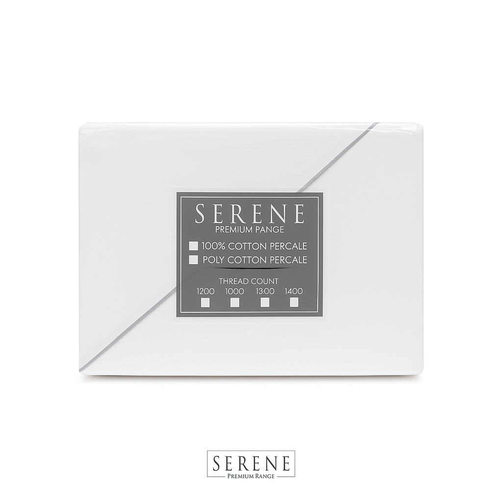 Serene Fitted Sheet/Flat Sheet/2 Pillow Case - T300 - 100% Cotton