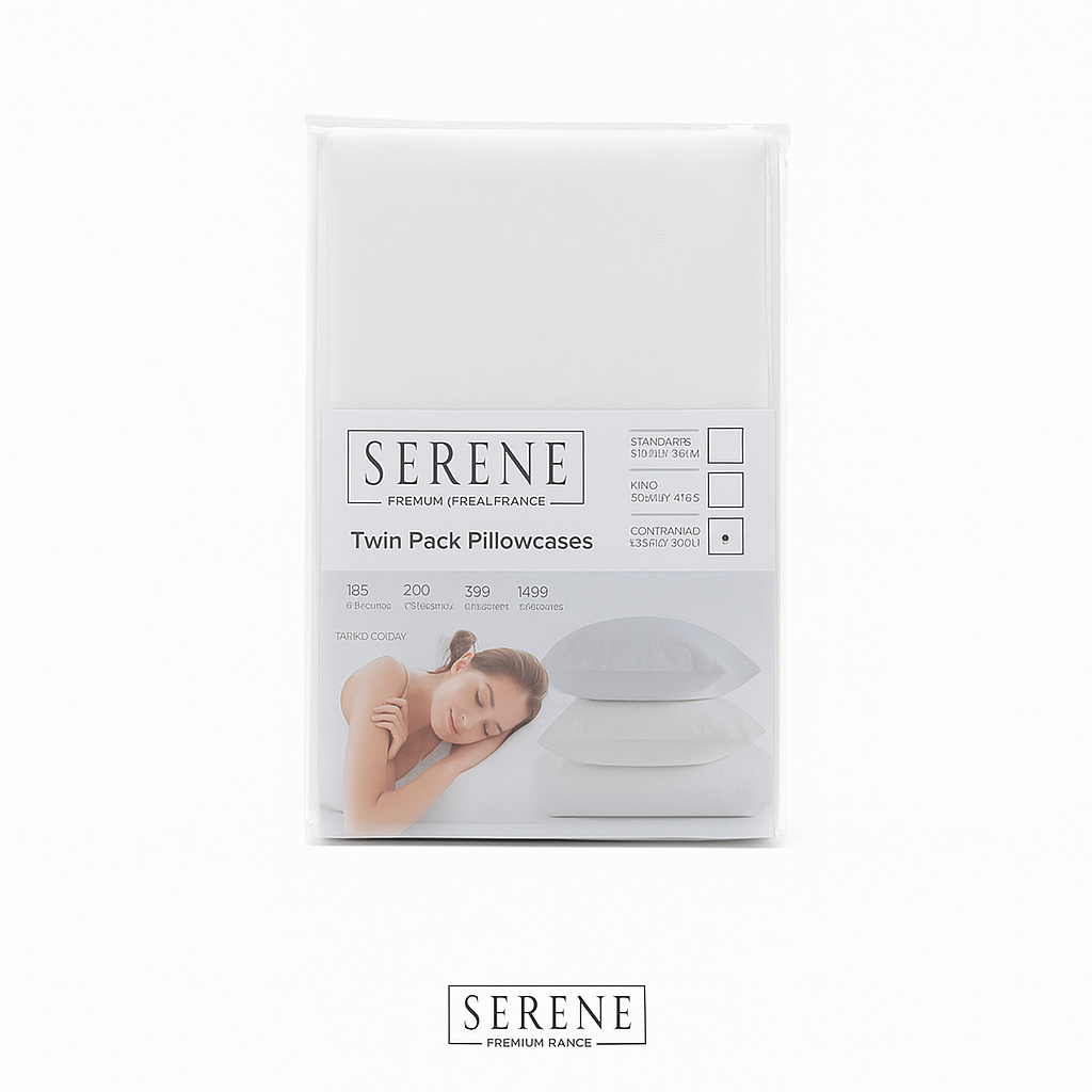Serene Fitted Sheet & 2 Pillow Case – T300 - 100% Cotton