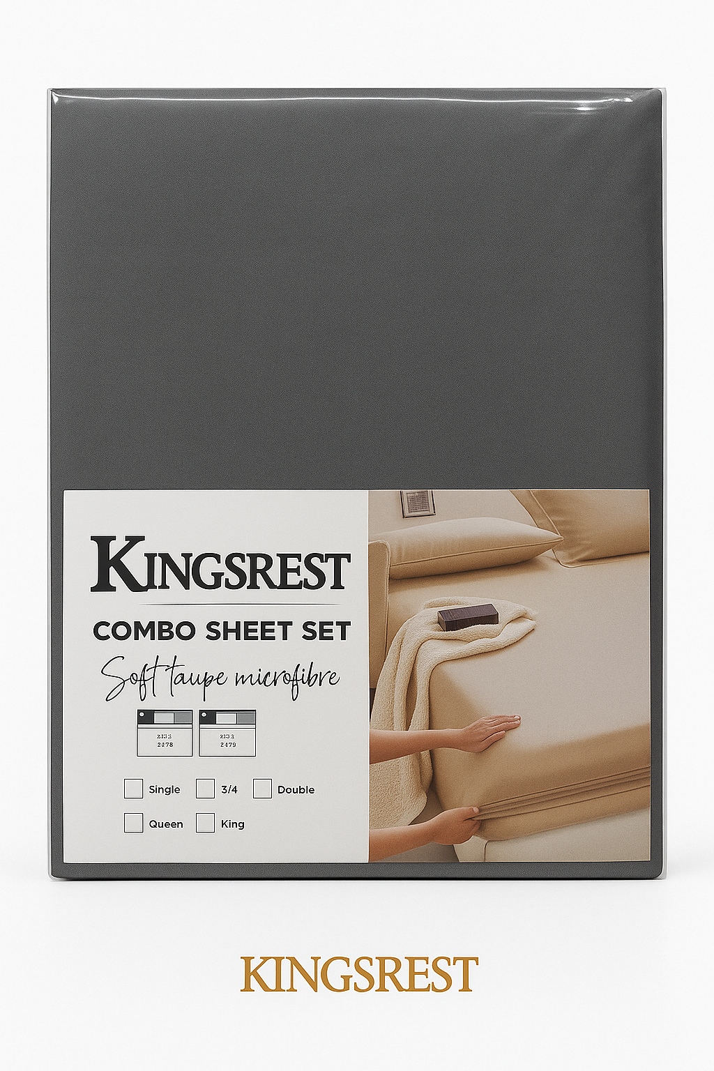 Kingsrest Fitted Sheet & 2 Pillow Cases Combo - 70GSM