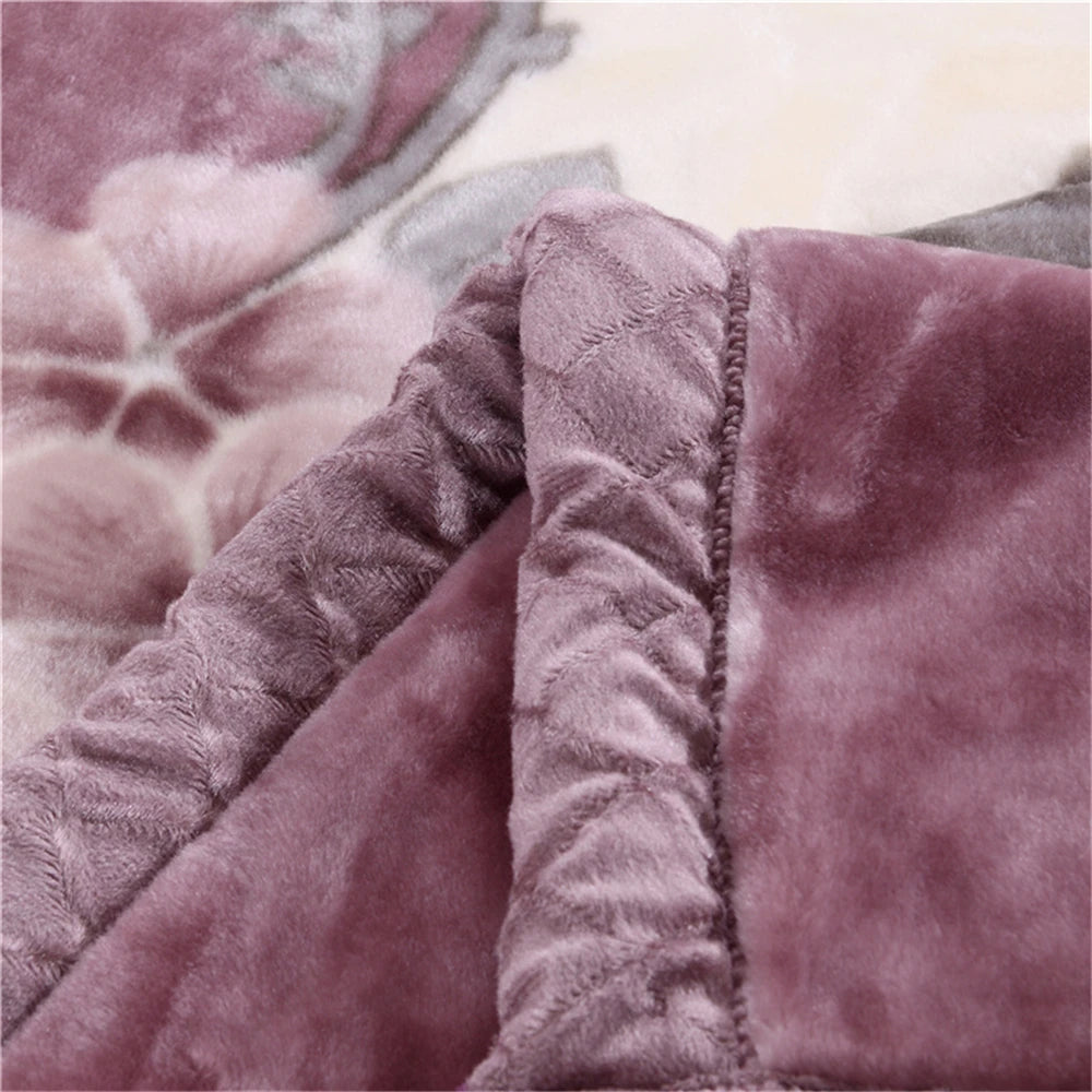 Soft Winter Quilt Blanket For Bed Printed Mink Throw Twin Full Queen Size Single Double Bed Fluffy Warm Fat Thick Blankets