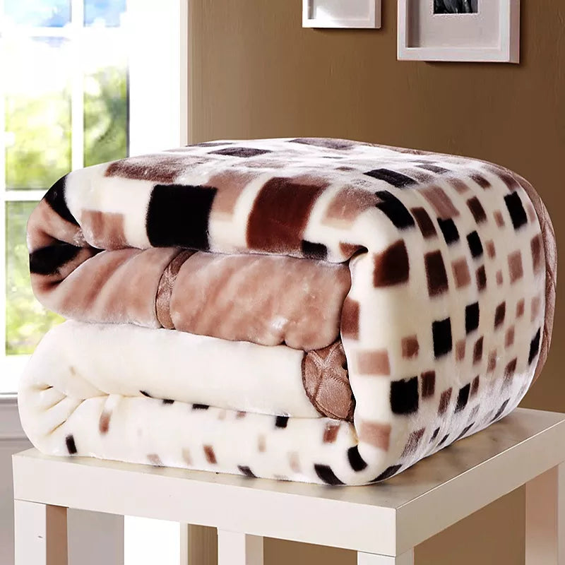 Soft Winter Quilt Blanket For Bed Printed Mink Throw Twin Full Queen Size Single Double Bed Fluffy Warm Fat Thick Blankets
