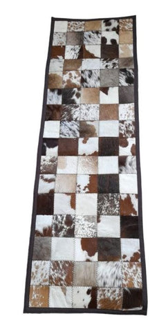 Handcrafted Tri-Colour Genuine Leather Nguni Hide Table Runner