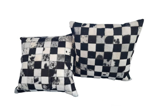 Nguni Block Cushion - Black & White - 5cm Blocks - 50cm x 50cm