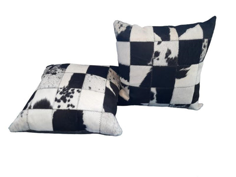 Nguni Block Cushion - Black & White - 10cm Blocks - 50cm x 50cm