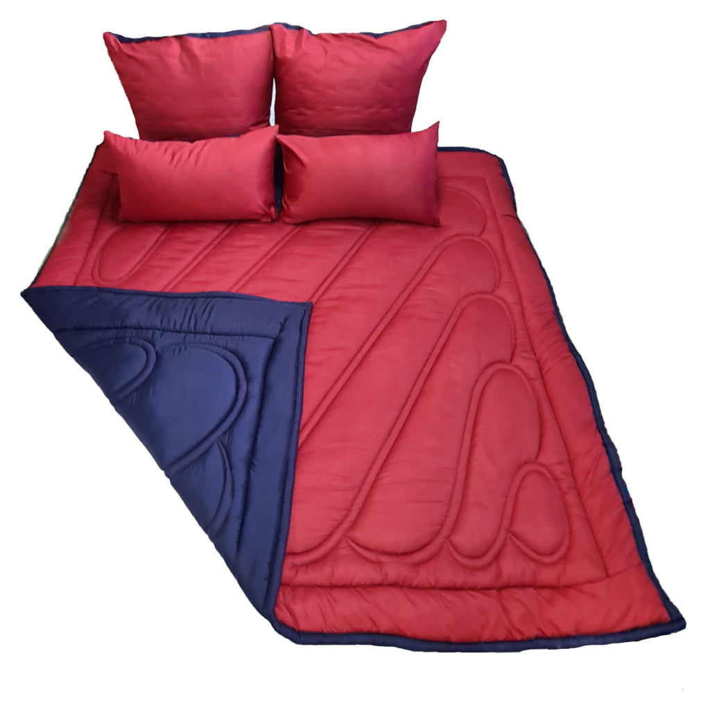 5 Piece Reversible Comforter Set - Navy/Red – House of Hamilton