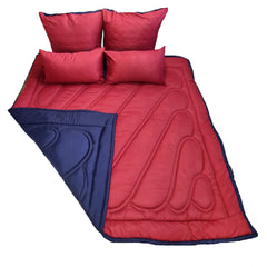 5 Piece Reversible Comforter Set - Navy/Red